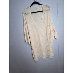 Unbranded handmade crochet white beach covers up in size L approx. Beige beach